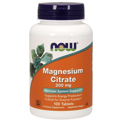 Now Foods Magnesium Citrate 200mg (Vegetarian) Хранителна добавка, която подпомага нервно -мускулната функция 100tabs