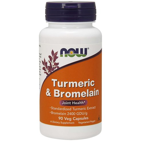 Now Foods Turmeric & Bromelain 2400 GDU 300mg / 150mg Хранителна добавка със силни противовъзпалителни свойства 90 VegCaps