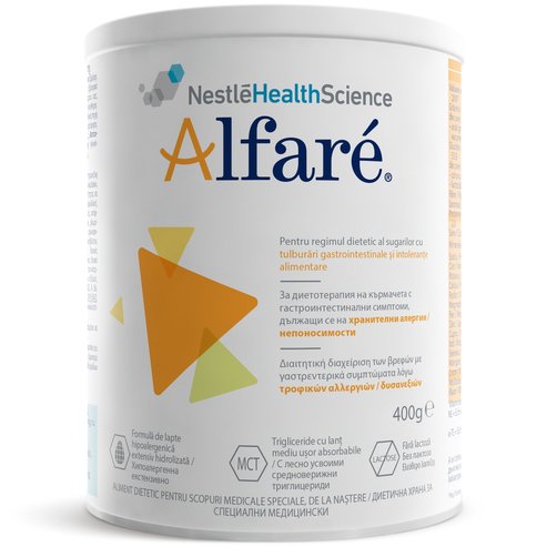Nestle Alfare Диетично управление на кърмачета със стомашно -чревни симптоми, дължащи се на хранителни алергии / непоносим 400gr