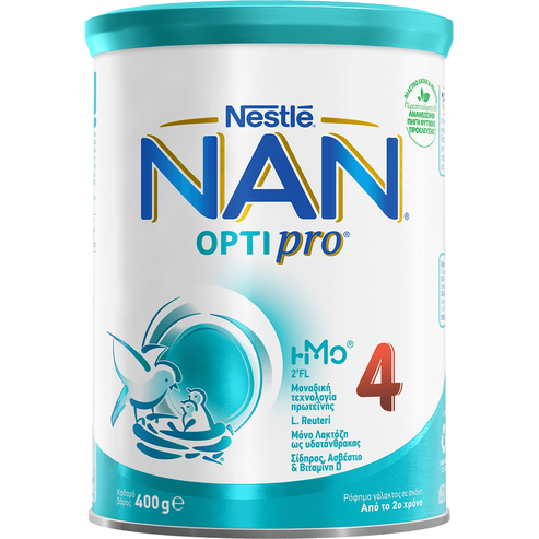 Nestle NAN Optipro 4 Прах за млечна напитка, обогатен с витамини & Метали, подходящи от 2Време 400gr
