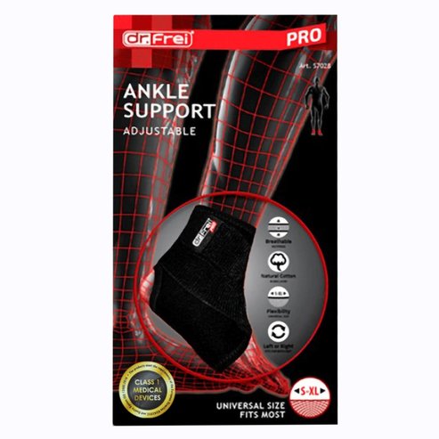 Dr. Frei Ankle Support Adjustable Черен един размер 1 бр