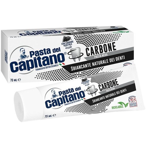 Pasta Del Capitano Charcoal Избелваща паста за зъби с активен естествен въглен 75ml