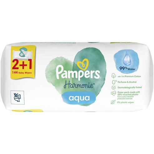 Pampers Promo Harmonie Aqua Baby Wipes 144 Части (3x48 части)