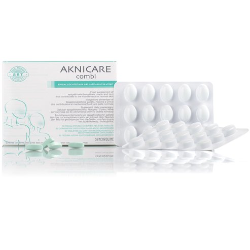 Synchroline Aknicare Combi Хранителна добавка, която помага да се поддържа нормална кожа 30 таблетки
