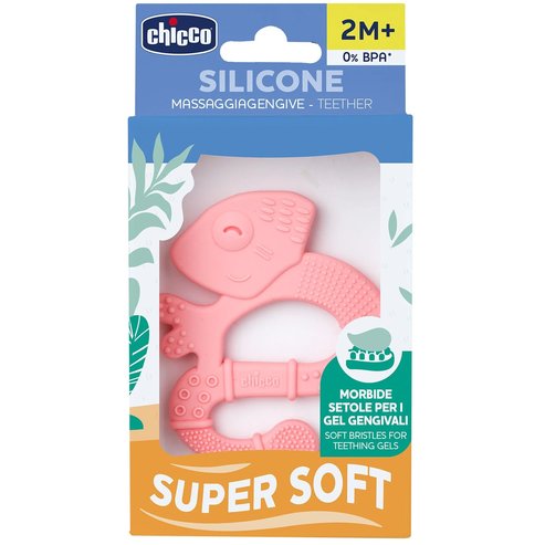 Chicco Silicone Teether Super Soft 2m+ Игуана 1 брой - Розова