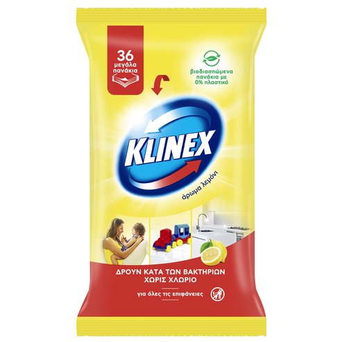 Klinex Течни биоразградими дезинфектанти с лимонов аромат 36 броя