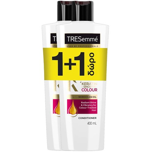 TRESemme PROMO PACK Keratin Smooth Colour Conditioner with Moroccan Oil 2x400ml 1+1 Подарък