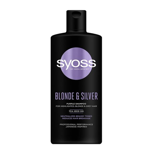 Syoss Purple Shampoo Blond & Silver Шампоан за коса с акценти, руса и сива 440ml