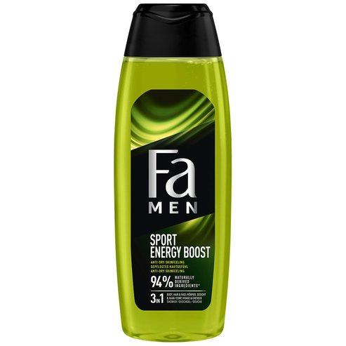 Fa Men Sport Energy Boost 3 in 1 Shower Gel for Body, Hair & Face 750ml