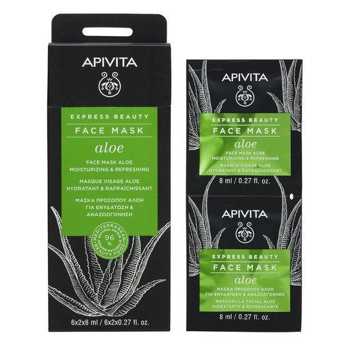 Apivita Express Beauty Moisturizing & Refreshing Aloe Face Mask 2x8ml