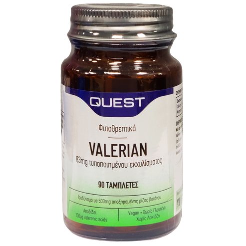 Quest Valerian  Extract 83mg Подобрява качеството на съня 90tabs
