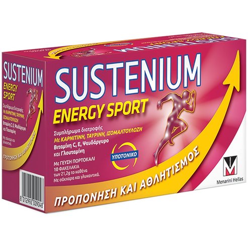 Menarini Sustenium Energy Sport Хранителна добавка за хидратация и възстановяване на мускулите след тренировка 10 сашета