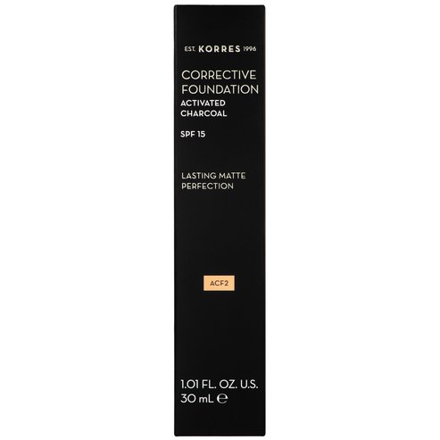 Korres Corrective Foundation With Activated Charcoal Spf15, 30ml - Acf2