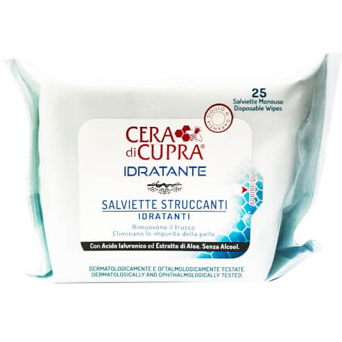 Cera di Cupra Idratante Кърпички за премахване на грим с екстракт от алое вера и хиалуронова киселина 25 броя