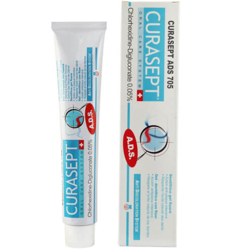 Curasept ADS 705 Паста за зъби-гел за намаляване на петна по зъбната повърхност 0,05% CHX 75ml