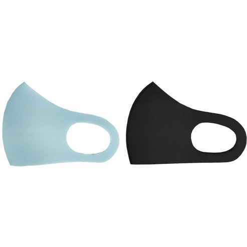TiLi Fashion Face Mask Маска за многократна употреба за възрастни Светло синьо - черен дизайн 2 броя