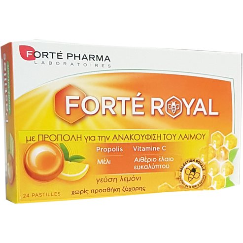 Forte Pharma Pastilles Royales Пастили с прополис и вкус на лимон при болки в гърлото, 24 броя