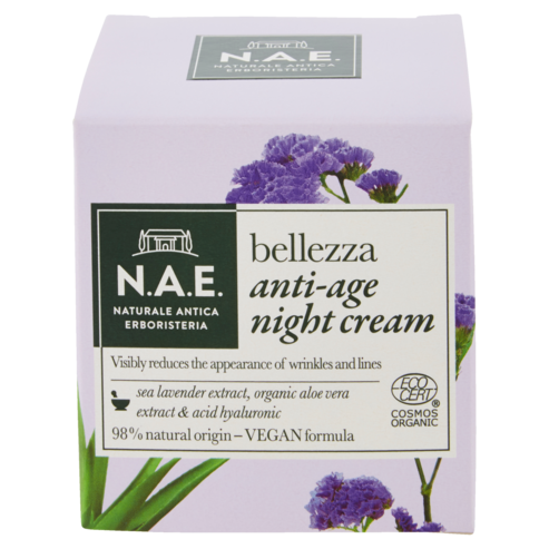 N.A.E. Bellezza Anti-Age Night Cream Нощен крем против стареене, обогатен с хиалуронова киселина 50ml