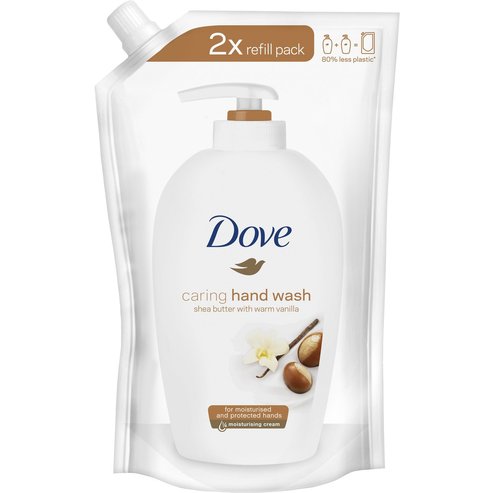 Dove Caring Hand Wash Refill Pack Shea Butter With Warm Vanilla Течен крем-сапун с аромат на ванилия, пълнител 500ml