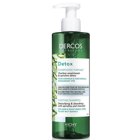 Vichy Dercos Nutrients Detox Shampooing Purifiant Балансиращ шампоан с детоксикиращ ефект за мазна коса и мазен скалп 250ml