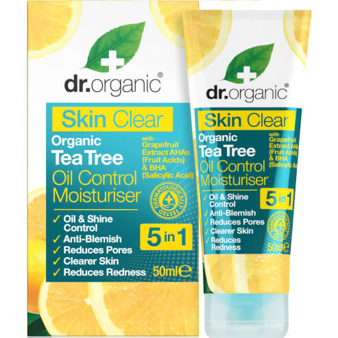 Dr Organic Skin Clear Organic Tea Tree Oil Control Moisturiser Контролиращ омазняването хидратиращ крем за лице 50ml