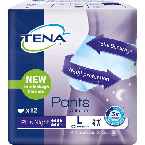 Tena Pants Plus Night Large Unisex Абсорбиращо бельо при инконтиненция 12 бр - Large