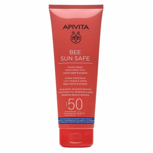 Apivita Bee Sun Safe Hydra Свежо мляко за лице и тяло с морски водорасли и прополис Spf50, 200ml