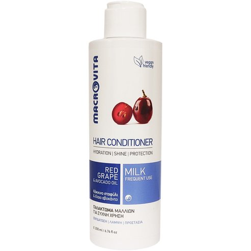 Macrovita Hair Conditioner for Hydration, Shine & Protection with Red Grape & Avocado Oil 200ml